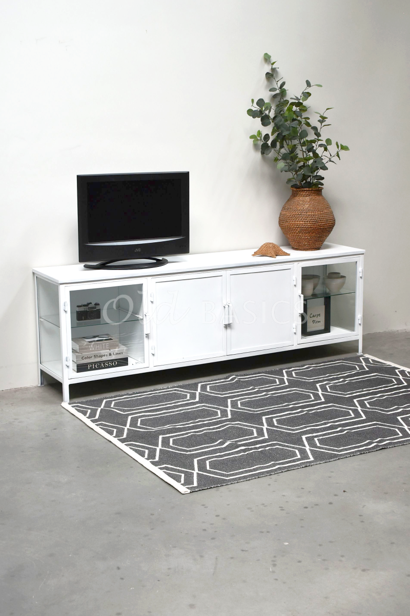 Detail van Dressoir Lounge Blanc, wit, materiaal staal